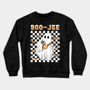 Spooky Season Cute Ghost Halloween Costume Boujee Boo-Jee Crewneck Sweatshirt